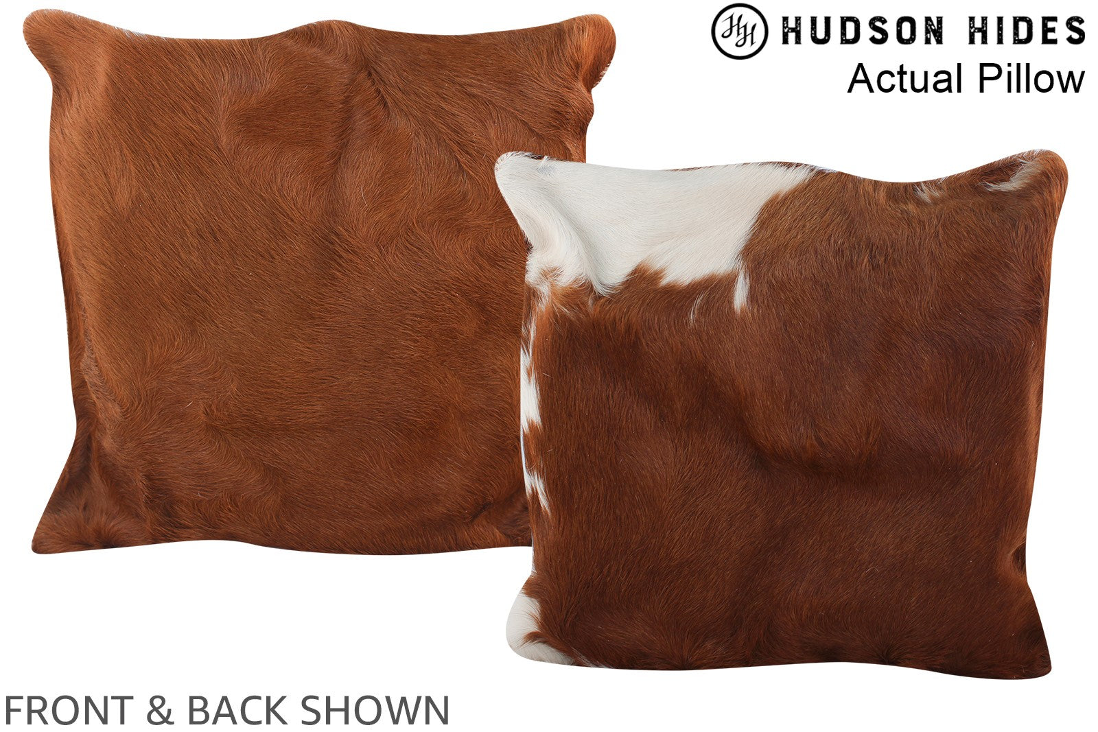 Brown and White Cowhide Pillow #A13354