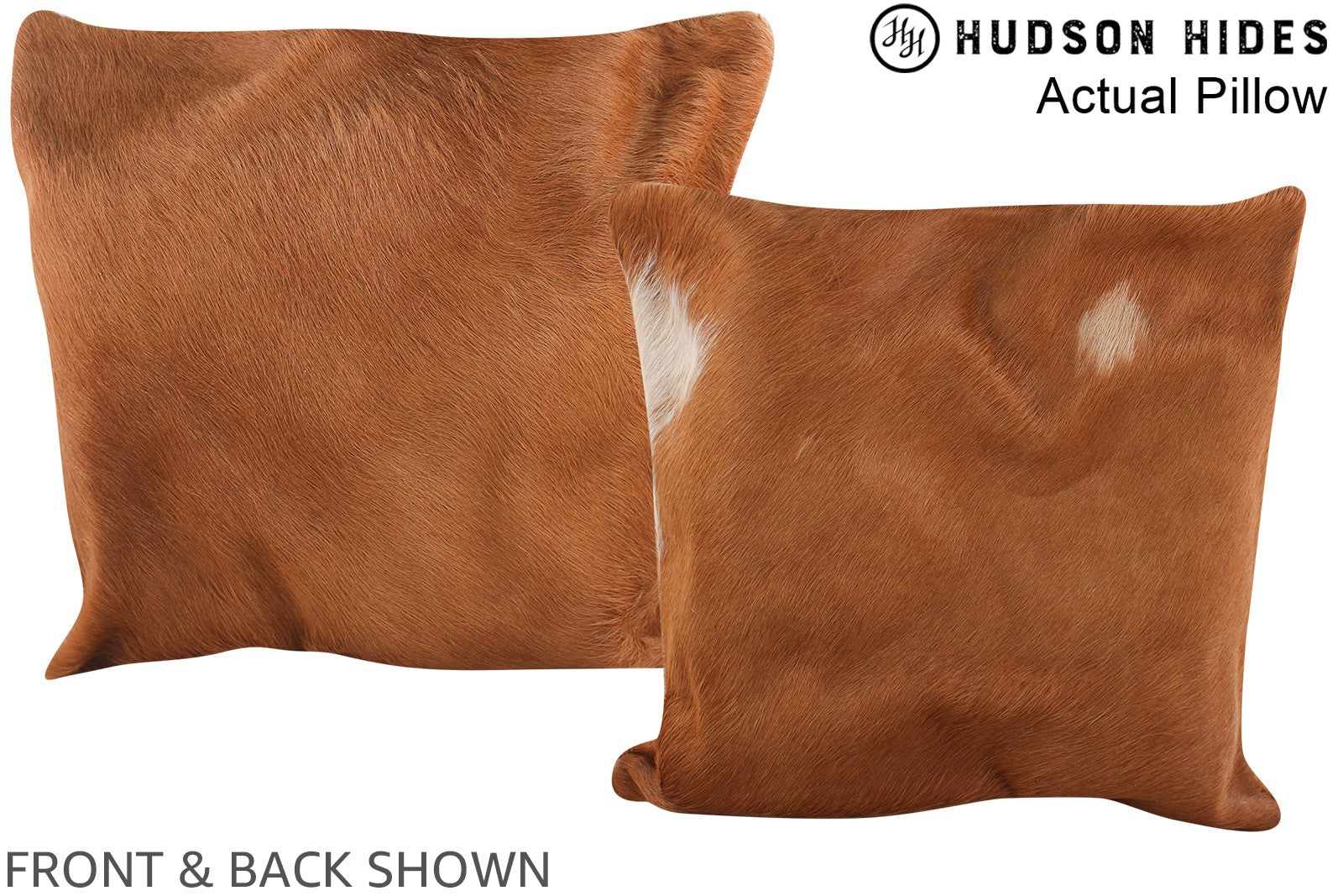 Solid Brown 16"x16" Brazilian Cowhide Pillow A13374 by Hudson Hides