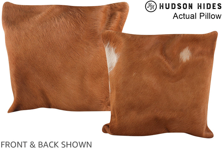 Solid Brown 16"x16" Brazilian Cowhide Pillow #A13374 by Hudson Hides