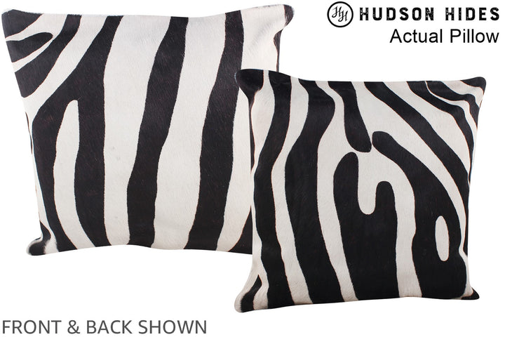 Zebra 16"x16" Brazilian Cowhide Pillow #A13399 by Hudson Hides