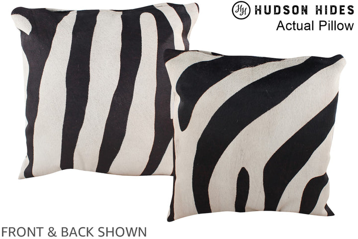 Zebra 16"x16" Brazilian Cowhide Pillow #A13412 by Hudson Hides