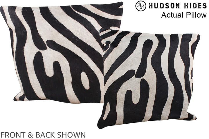 Zebra 16"x16" Brazilian Cowhide Pillow #A13419 by Hudson Hides