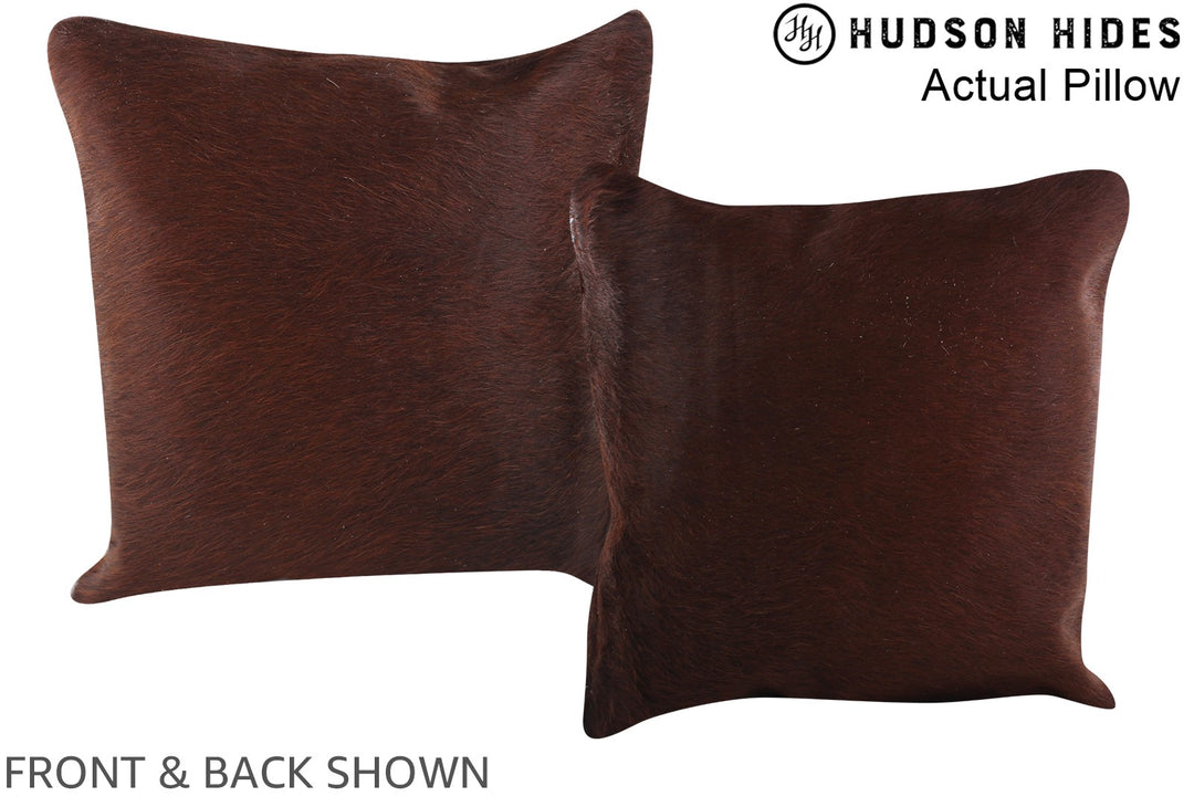 Solid Brown 16"x16" Brazilian Cowhide Pillow #A13439 by Hudson Hides