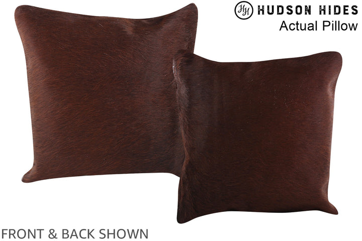 Solid Brown 16"x16" Brazilian Cowhide Pillow #A13439 by Hudson Hides