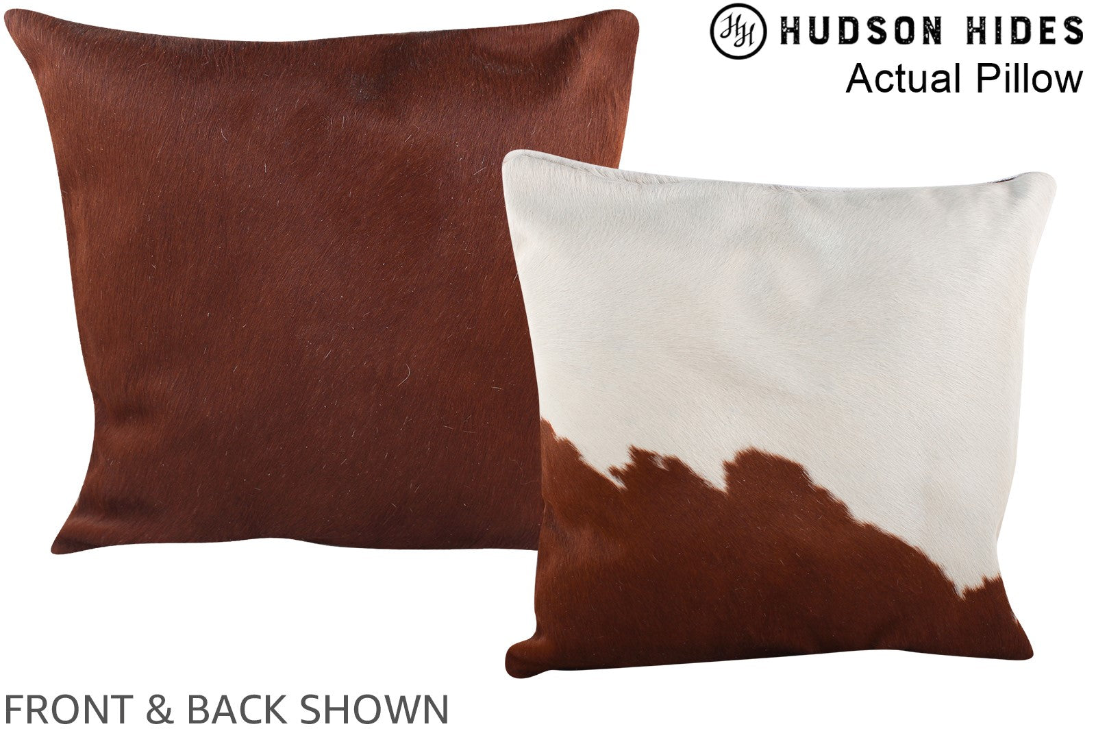 Brown and White Cowhide Pillow #A13501
