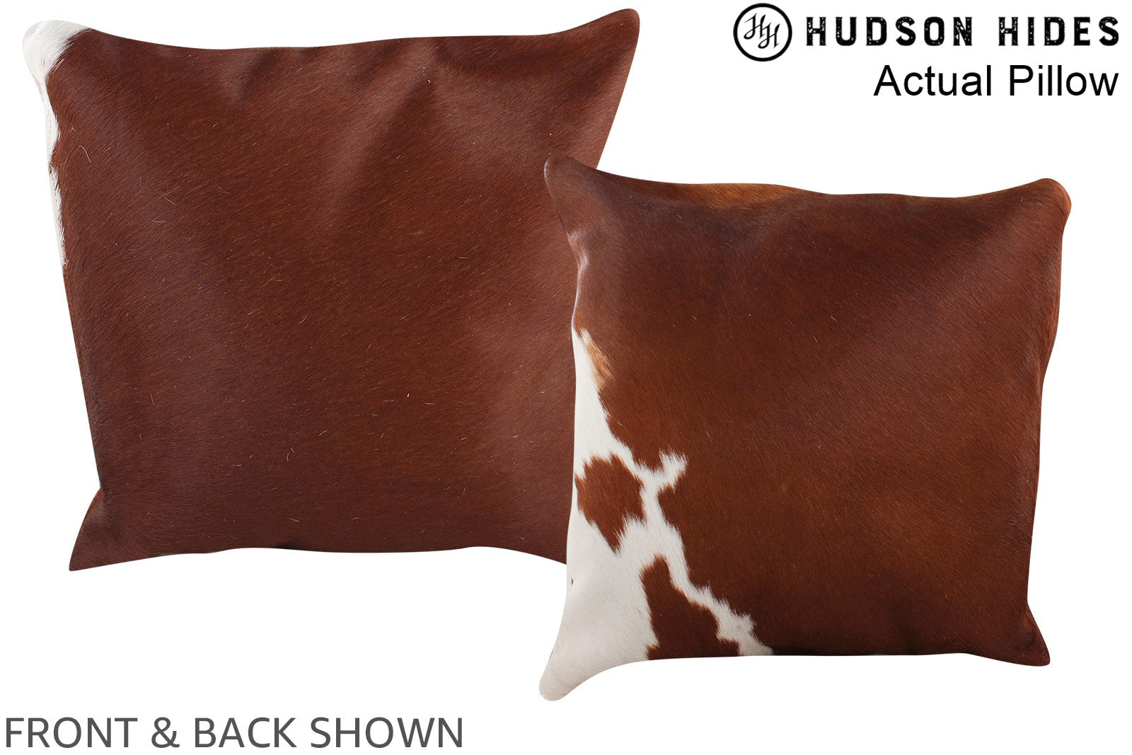 Brown and White Cowhide Pillow #A13504