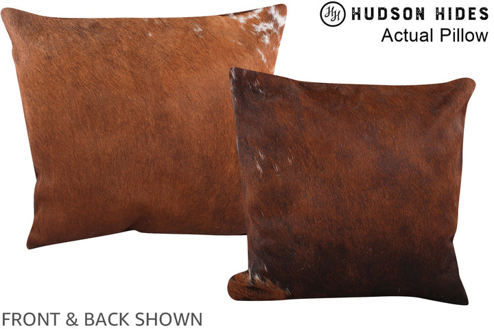 Solid Brown 16"x16" Brazilian Cowhide Pillow #A13555 by Hudson Hides