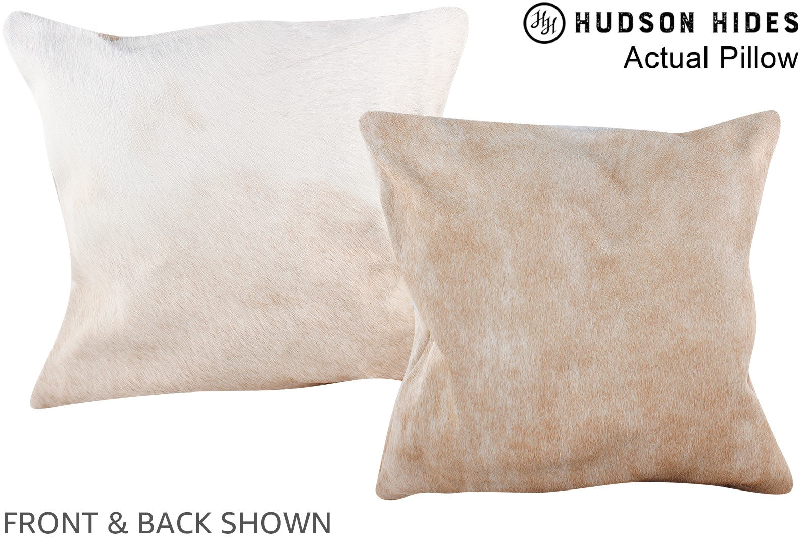 Beige and White Cowhide Pillow #A13676