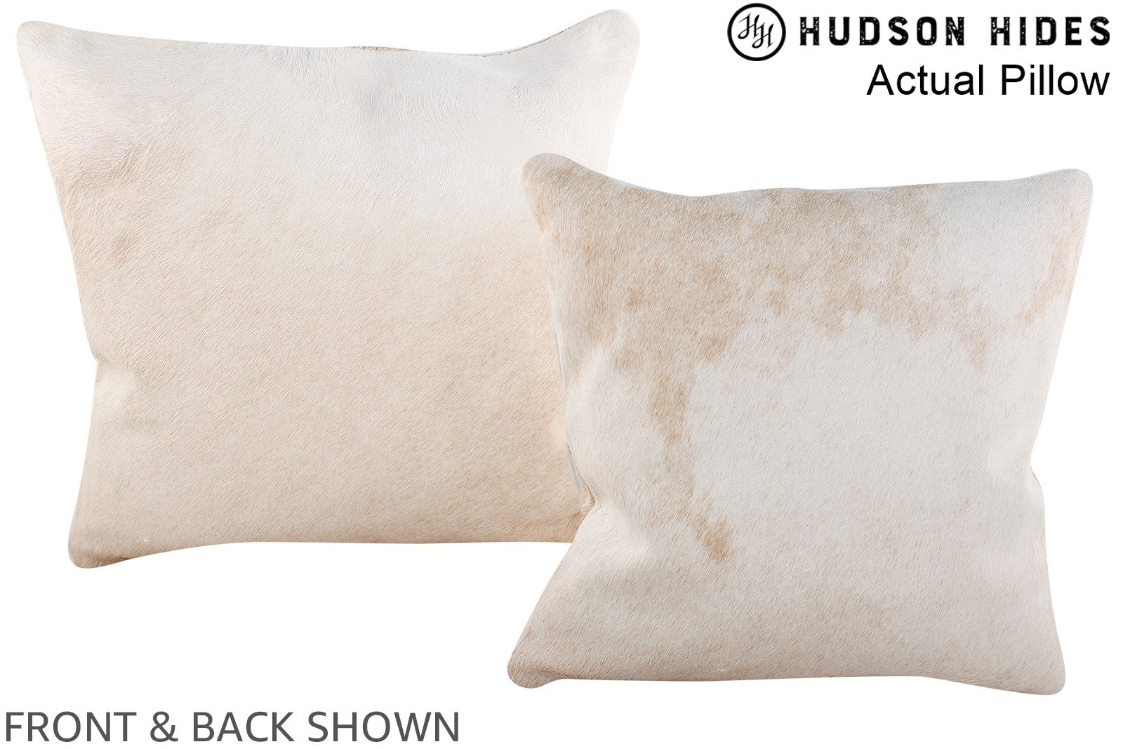 Beige and White Cowhide Pillow #A13680