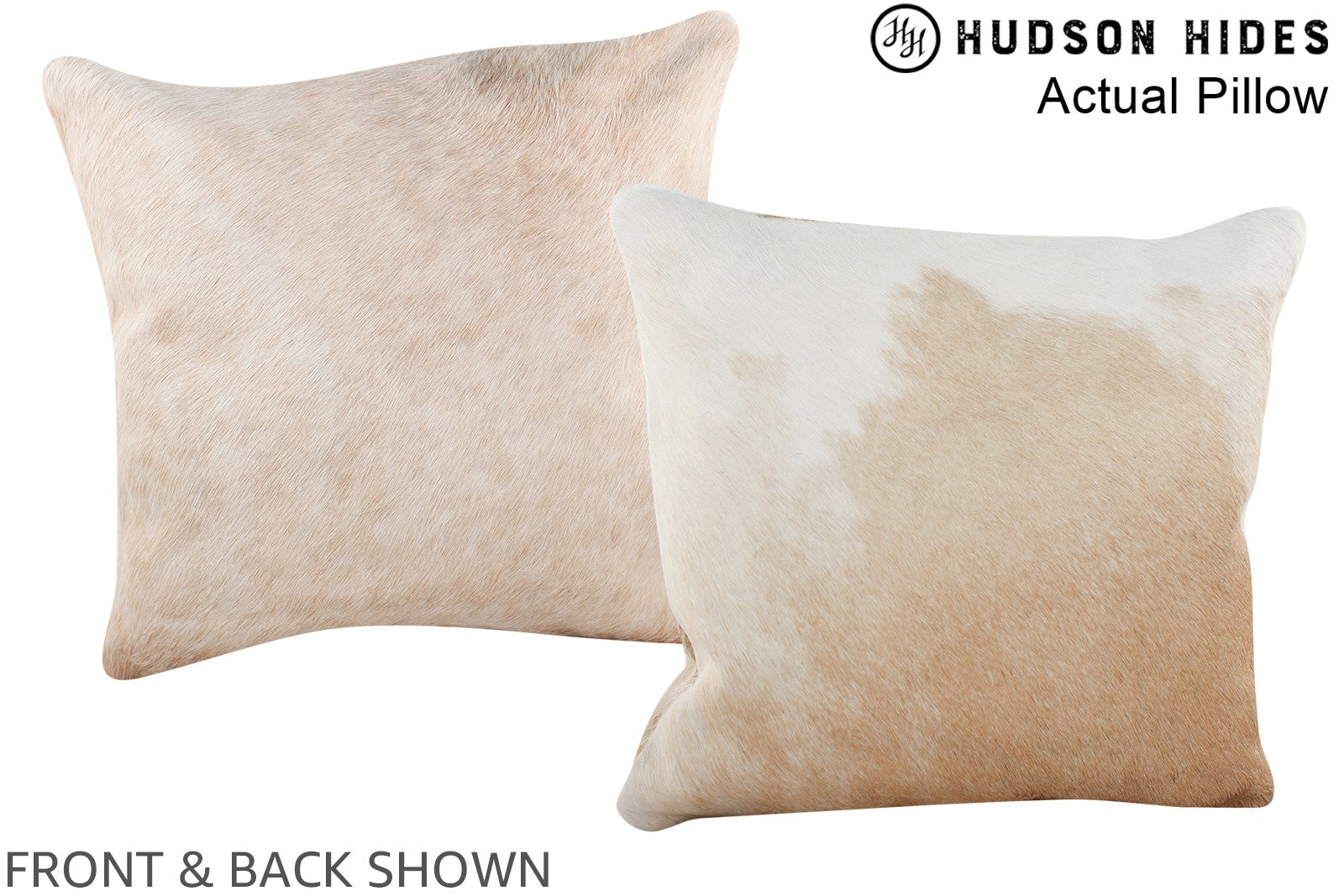 Beige and White Cowhide Pillow #A13695