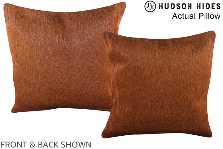 Solid Brown 16"x16" Brazilian Cowhide Pillow #A13733 by Hudson Hides