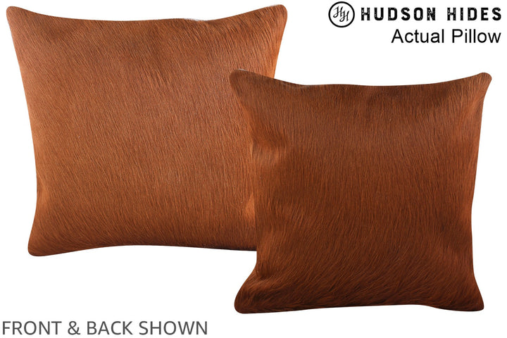 Solid Brown 16"x16" Brazilian Cowhide Pillow #A13736 by Hudson Hides