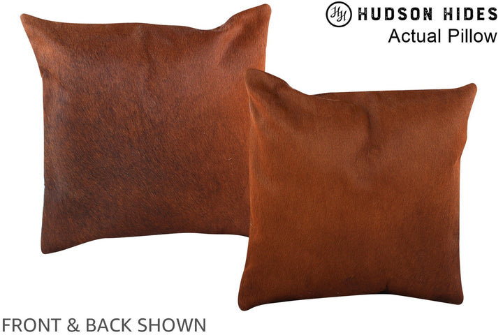 Solid Brown 16"x16" Brazilian Cowhide Pillow #A13741 by Hudson Hides