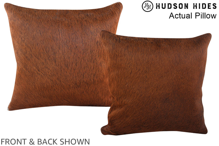 Solid Brown 16"x16" Brazilian Cowhide Pillow #A13743 by Hudson Hides