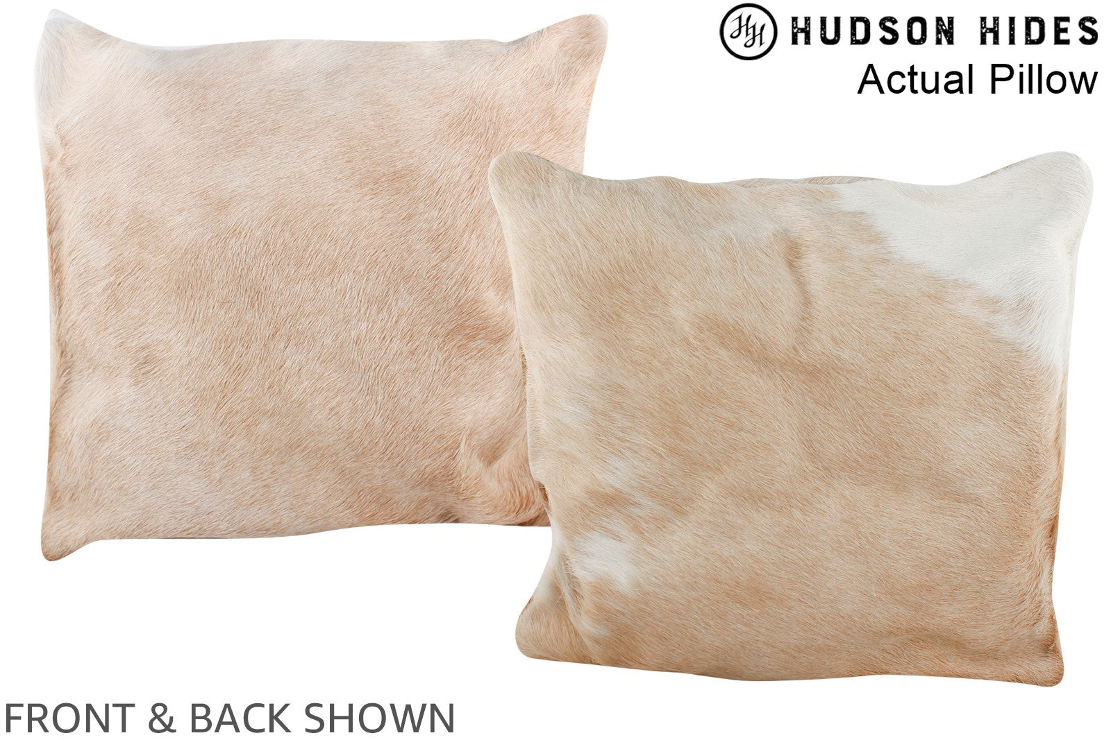 Beige and White Cowhide Pillow #A13755