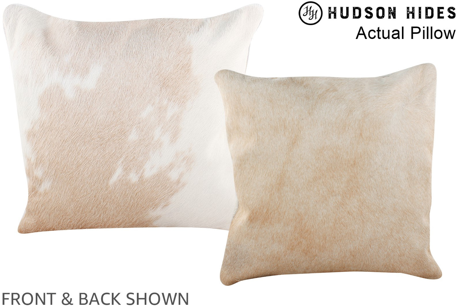 Beige and White Cowhide Pillow #A13759
