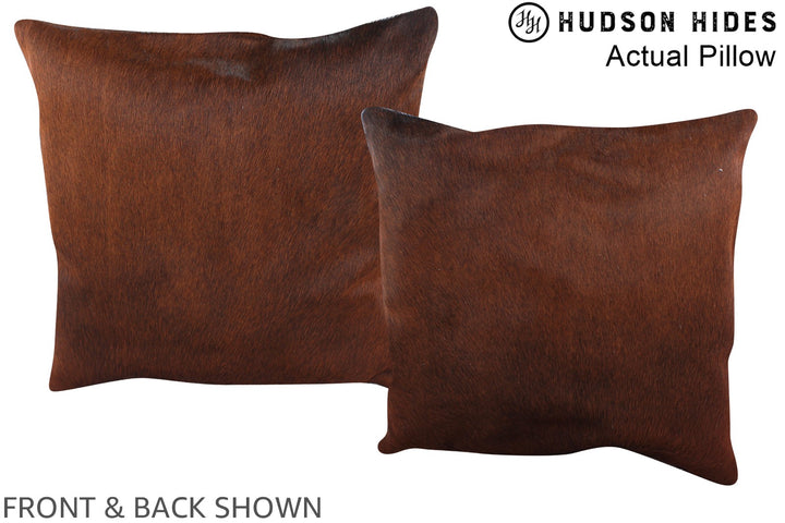 Solid Brown 16"x16" Brazilian Cowhide Pillow #A13806 by Hudson Hides