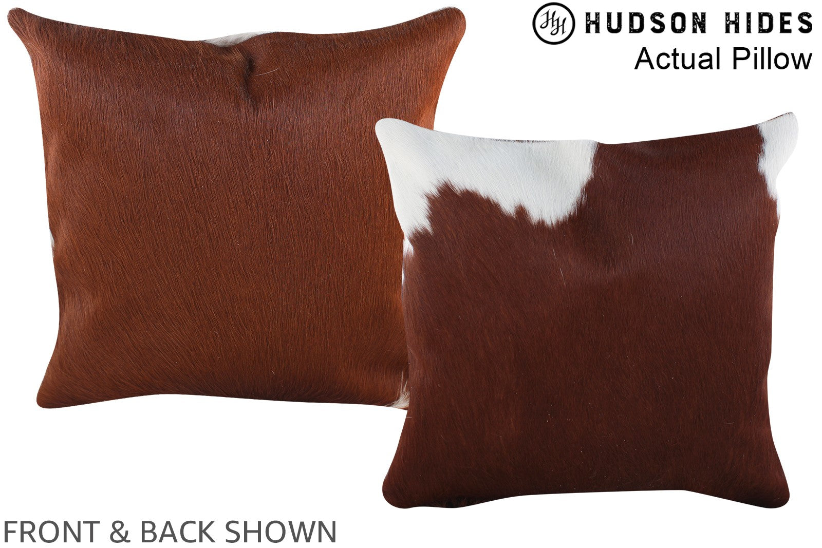 Brown and White Cowhide Pillow #A13867