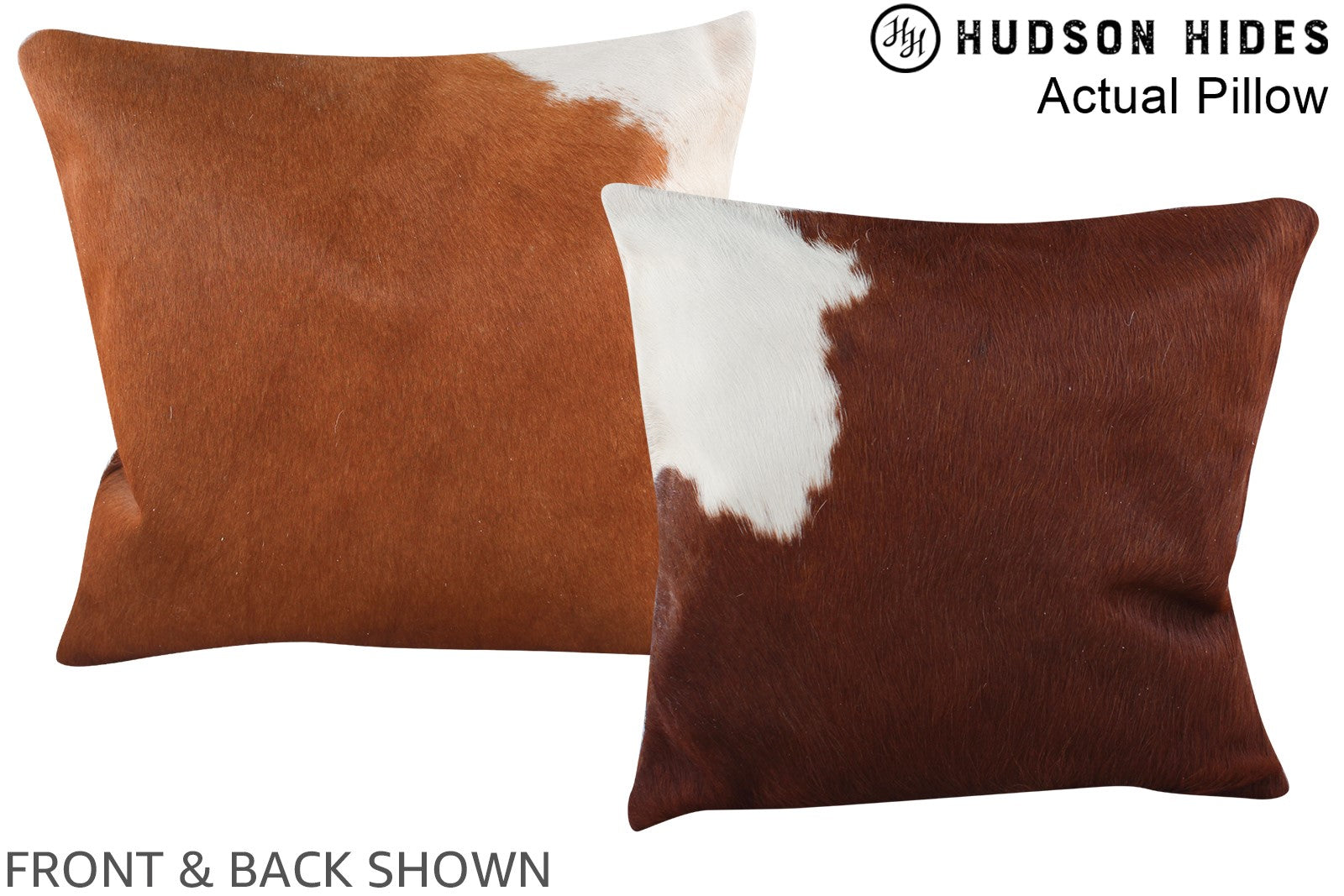 Brown and White Cowhide Pillow #A13873
