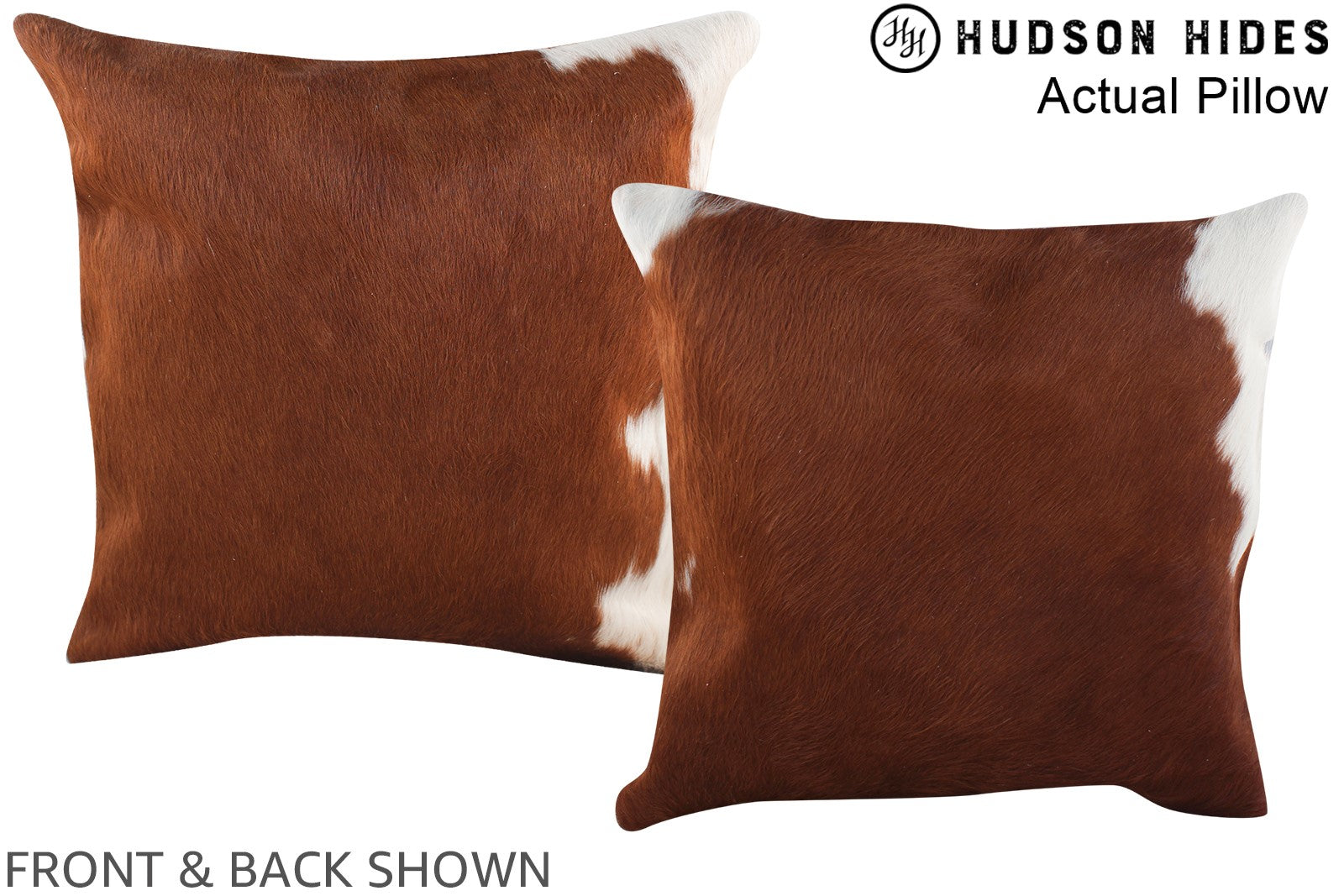 Brown and White Cowhide Pillow #A13876