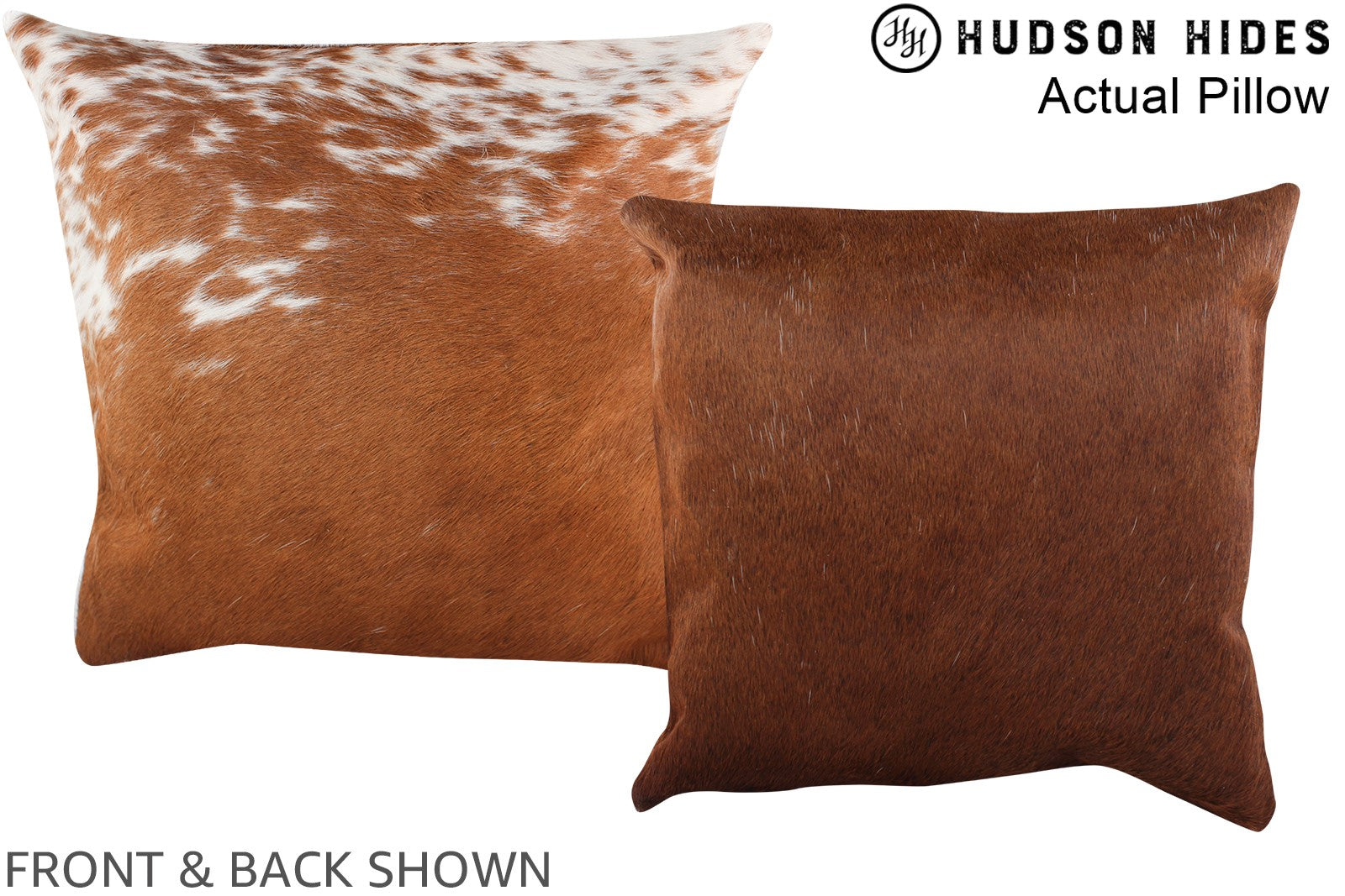 Brown and White Cowhide Pillow #A13877