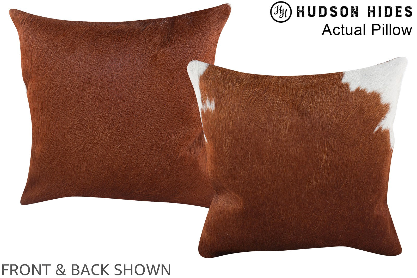 Brown and White Cowhide Pillow #A13878