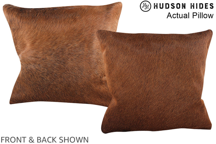 Solid Brown 16"x16" Brazilian Cowhide Pillow #A13880 by Hudson Hides