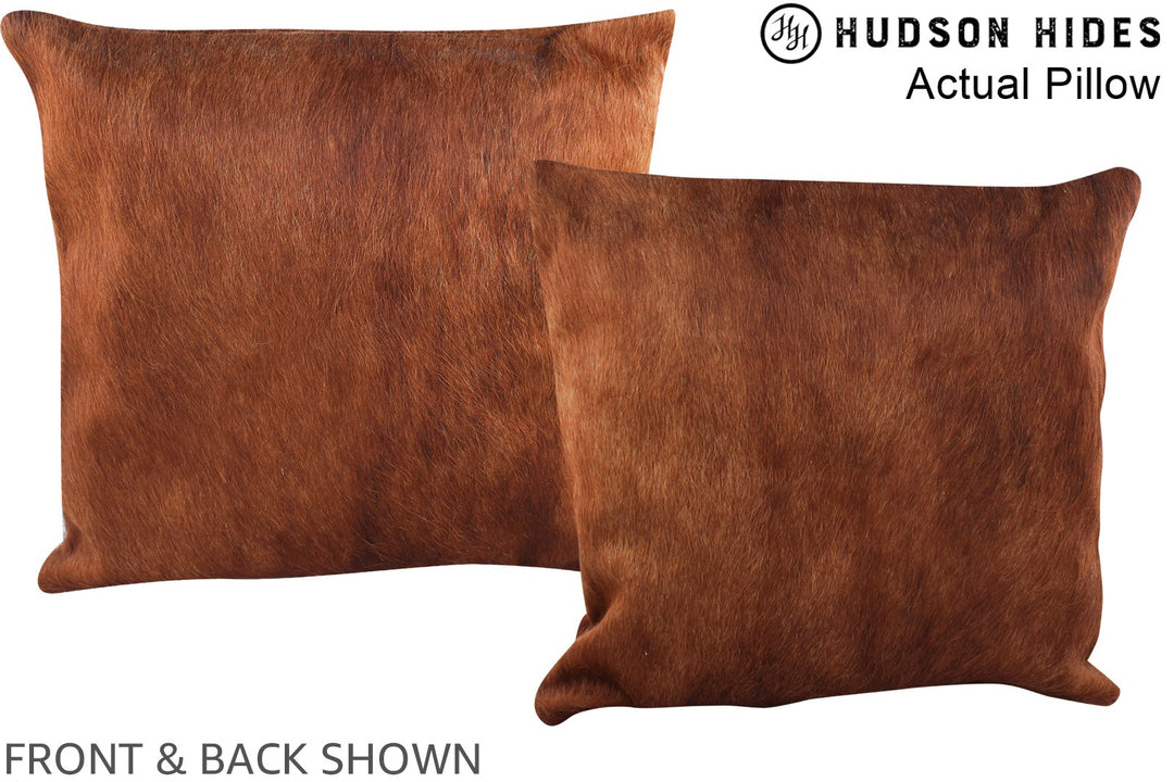 Solid Brown 16"x16" Brazilian Cowhide Pillow #A14008 by Hudson Hides
