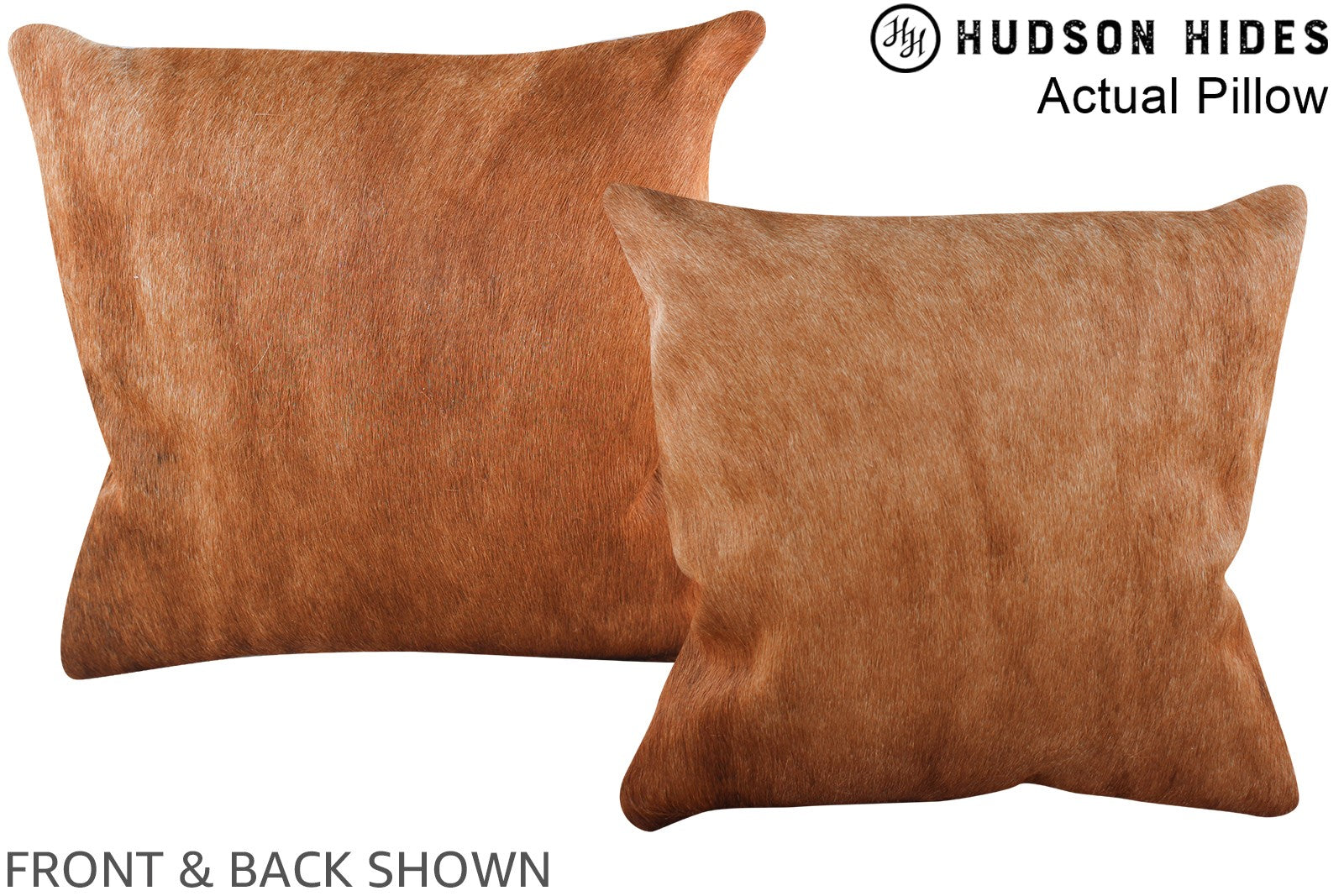 Solid Brown 16"x16" Brazilian Cowhide Pillow A14011 by Hudson Hides