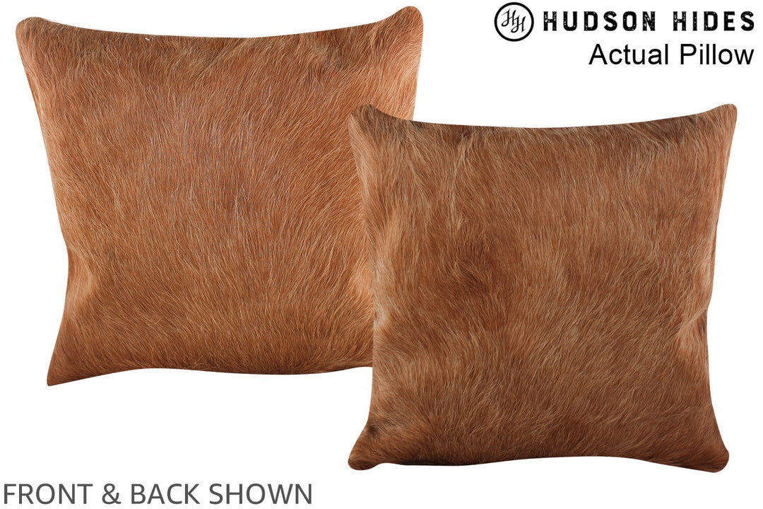 Solid Brown 16"x16" Brazilian Cowhide Pillow #A14024 by Hudson Hides