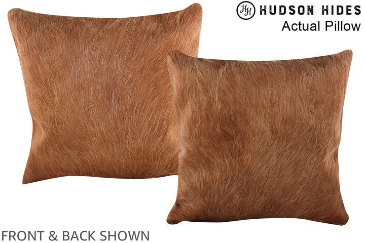Solid Brown 16"x16" Brazilian Cowhide Pillow #A14024 by Hudson Hides