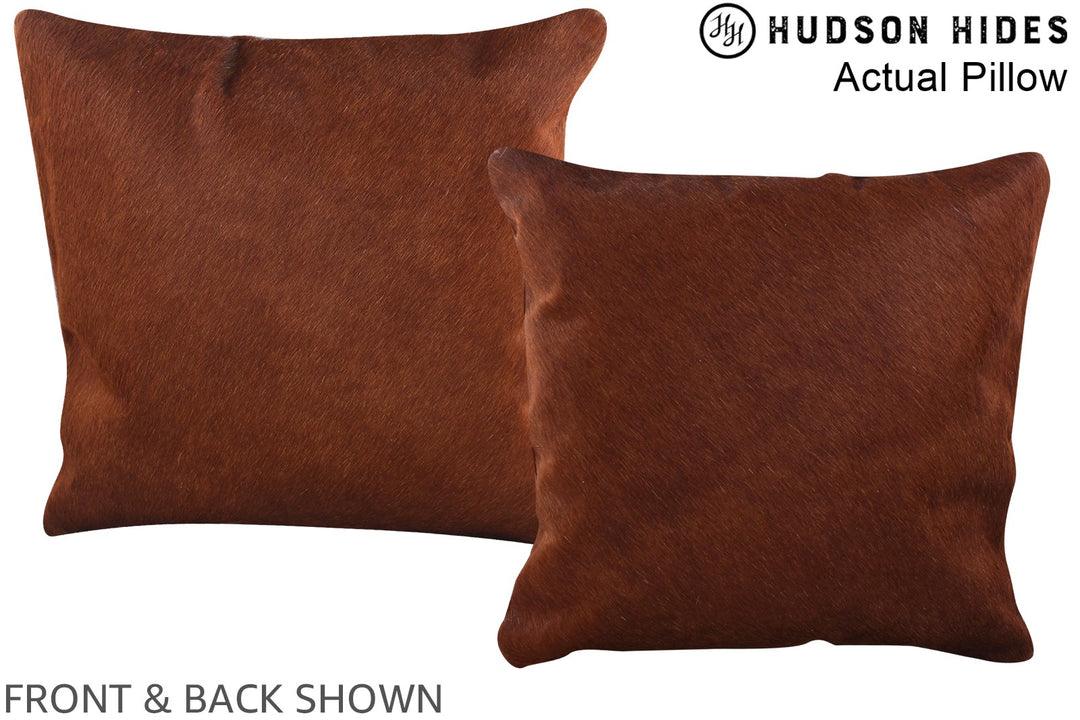 Solid Brown 16"x16" Brazilian Cowhide Pillow #A14031 by Hudson Hides