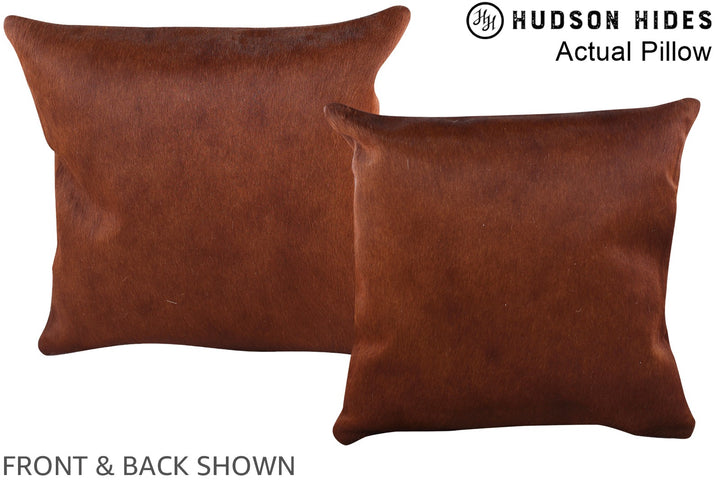 Solid Brown 16"x16" Brazilian Cowhide Pillow #A14058 by Hudson Hides