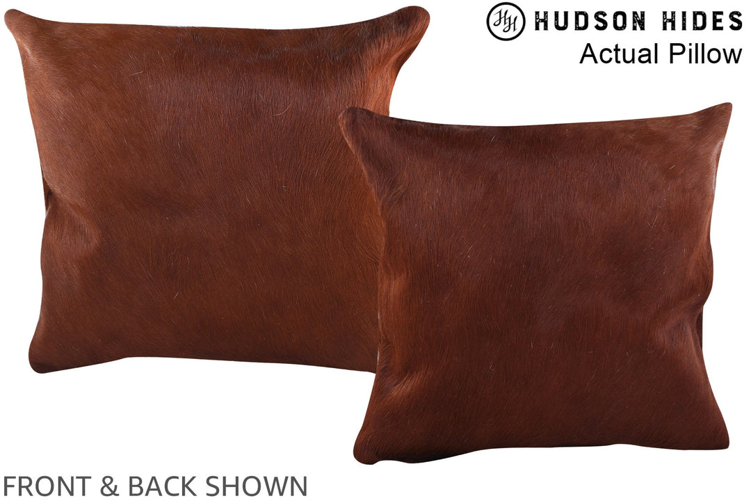Solid Brown 16"x16" Brazilian Cowhide Pillow #A14074 by Hudson Hides