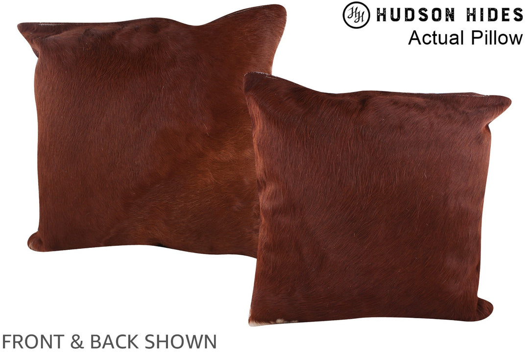 Solid Brown 20"x20" Brazilian Cowhide Pillow #A14138 by Hudson Hides