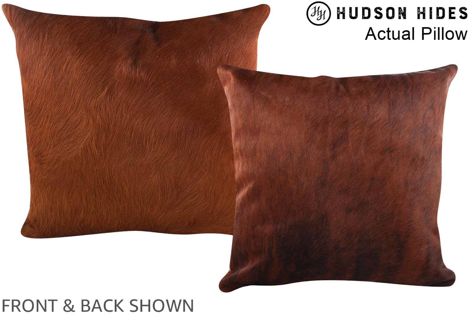 Solid Brown 20"x20" Brazilian Cowhide Pillow A14174 by Hudson Hides