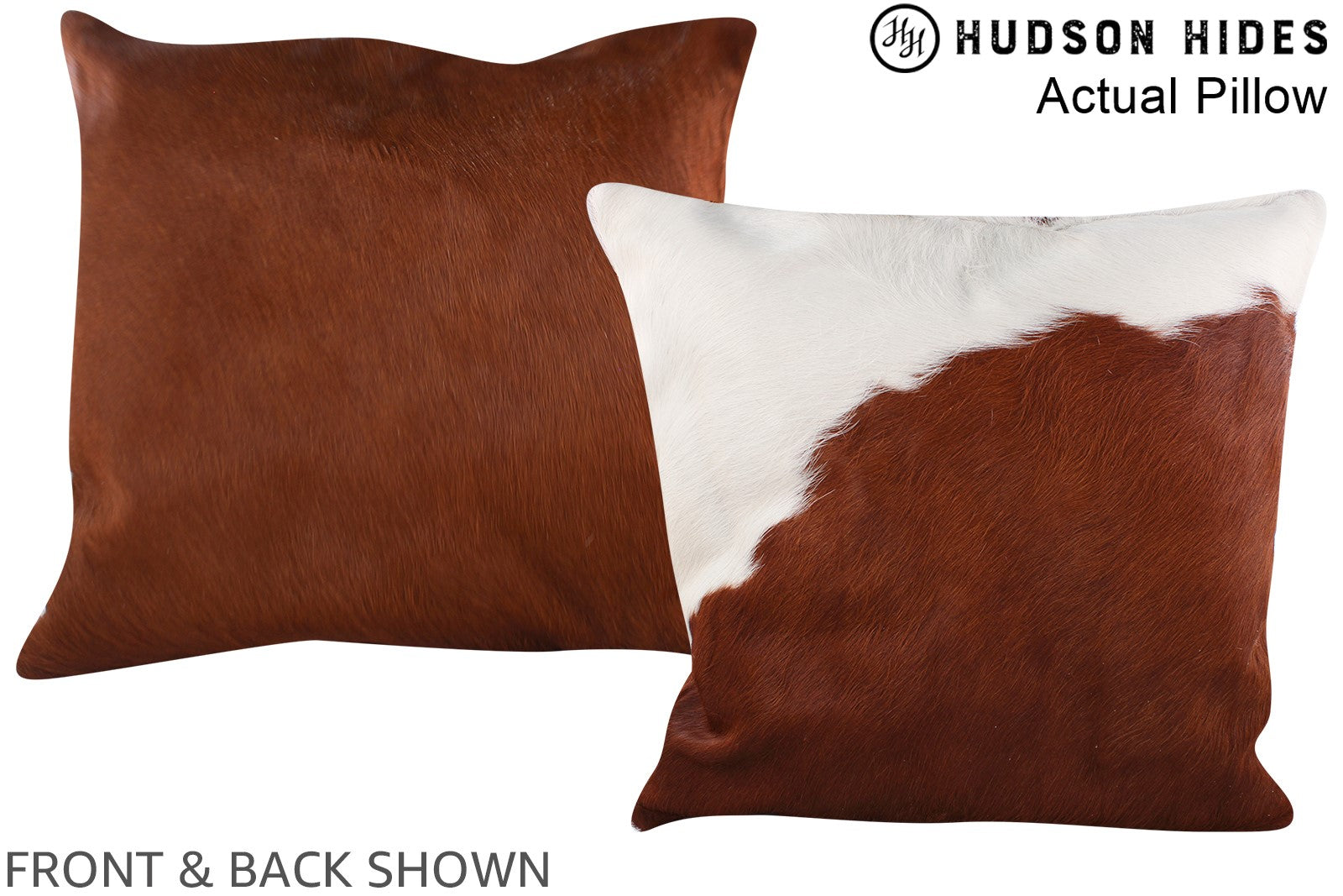 Brown and White 20"x20" Brazilian Cowhide Pillow A14199 by Hudson Hid