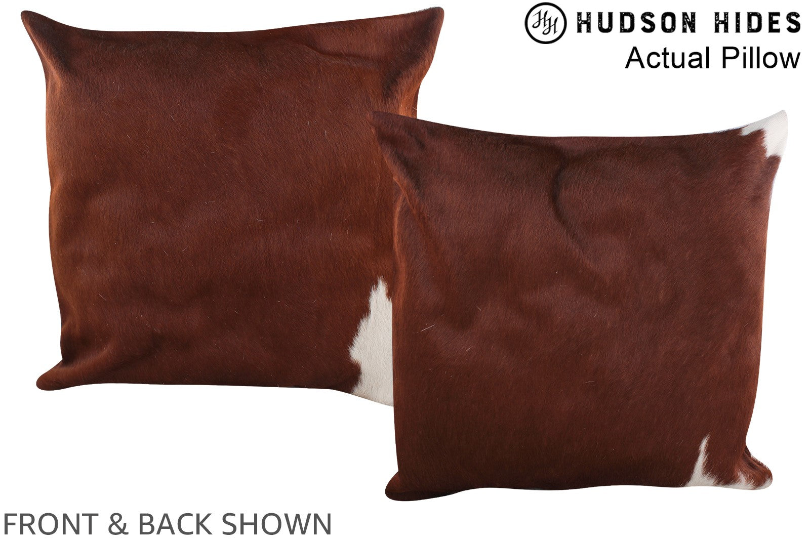 Brown and White 20"x20" Brazilian Cowhide Pillow A14279 by Hudson Hid