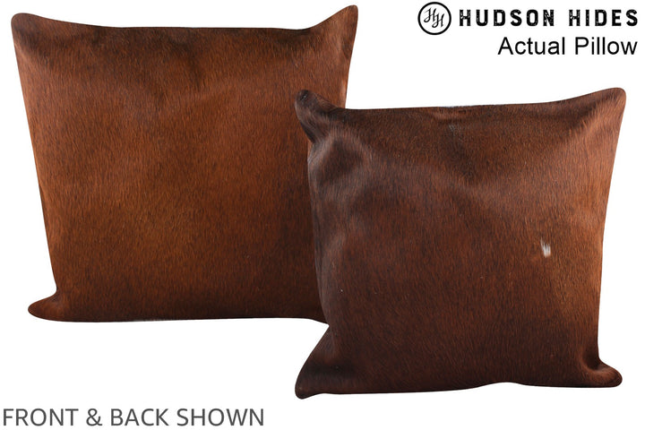 Solid Brown 20"x20" Brazilian Cowhide Pillow #A14365 by Hudson Hides