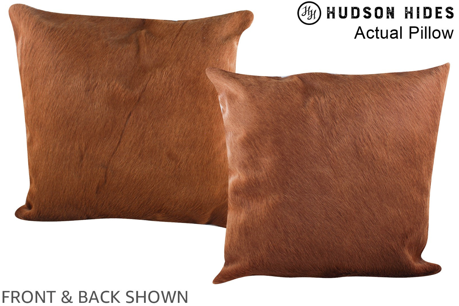 Solid Brown 20"x20" Brazilian Cowhide Pillow A14372 by Hudson Hides