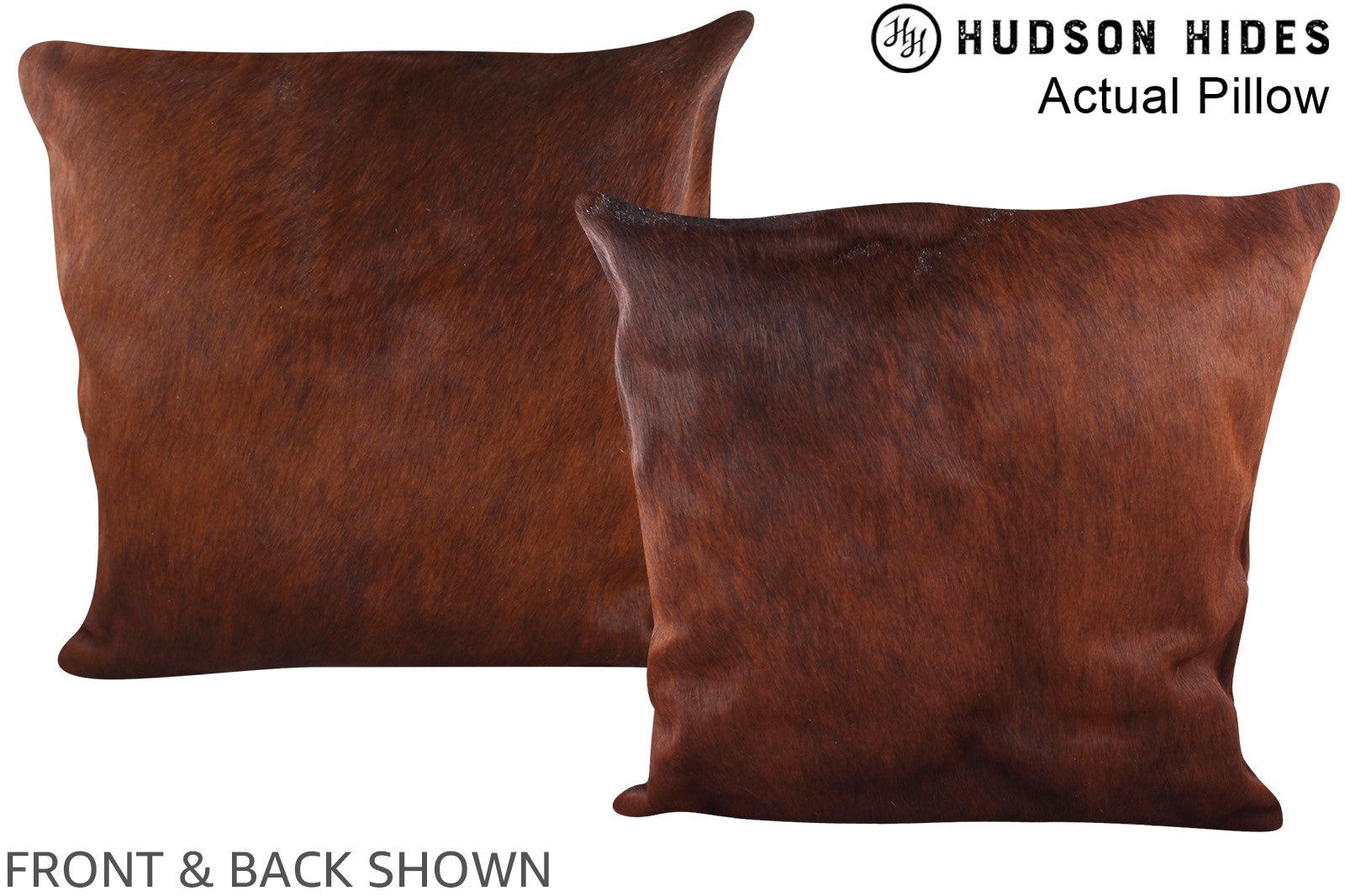 Brown with Red Cowhide Pillow #A14451