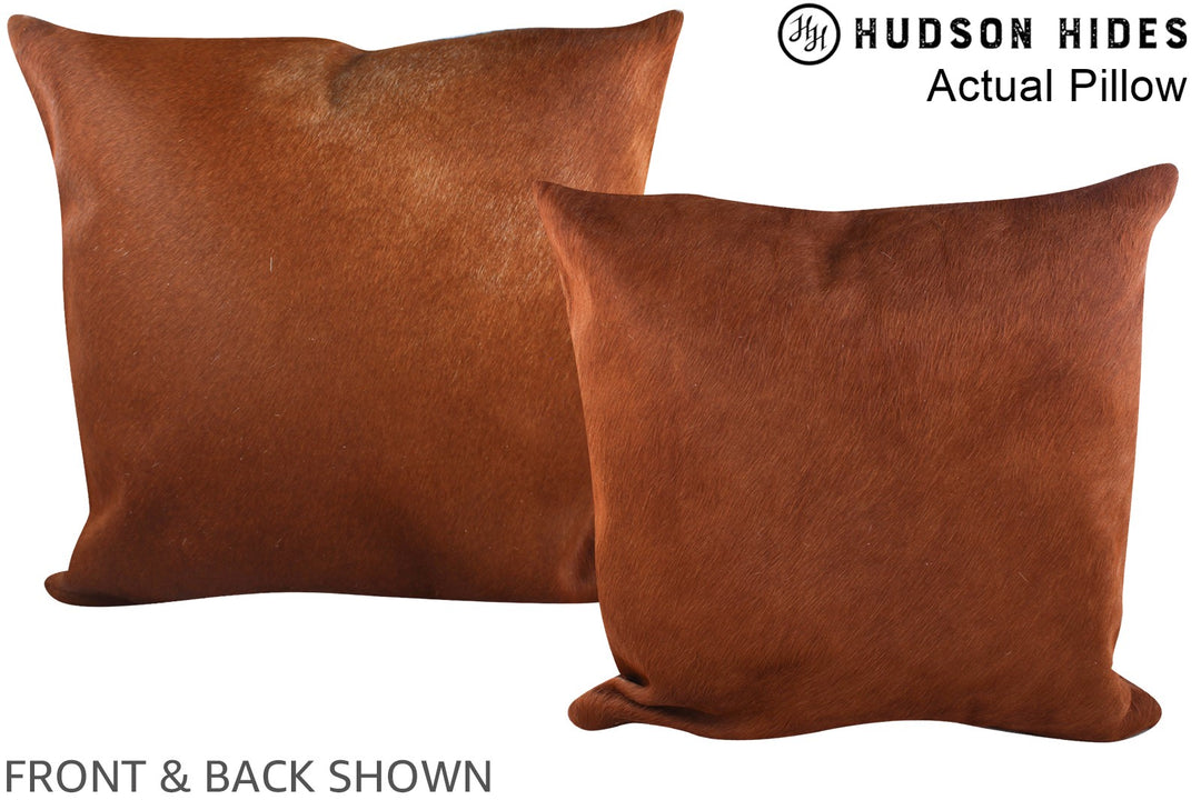 Solid Brown 20"x20" Brazilian Cowhide Pillow #A14463 by Hudson Hides