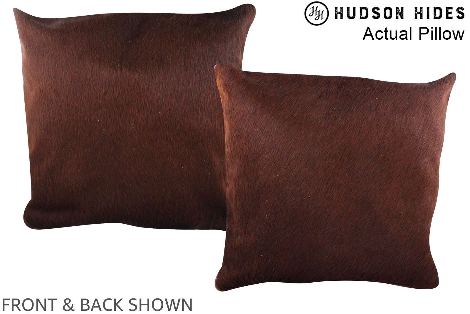 Brown with Red Cowhide Pillow #A14491
