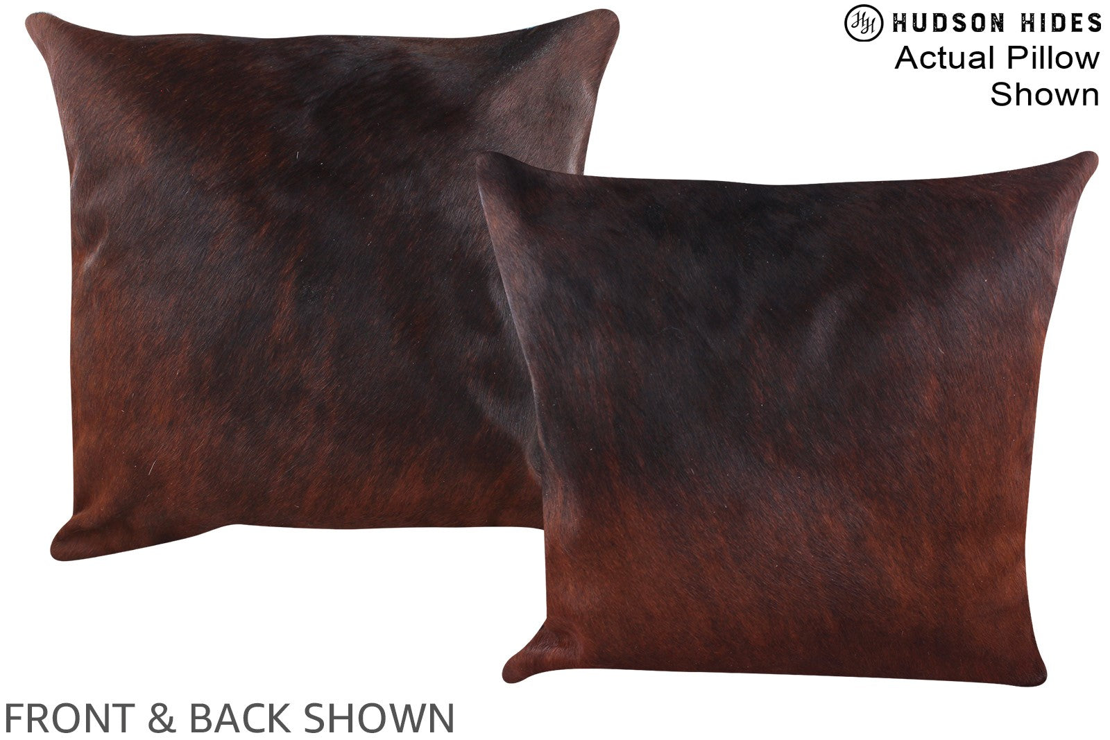 Brown with Red Cowhide Pillow #A14636