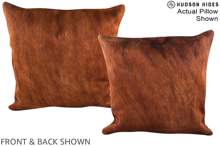 Solid Brown 20"x20" Brazilian Cowhide Pillow #A14706 by Hudson Hides