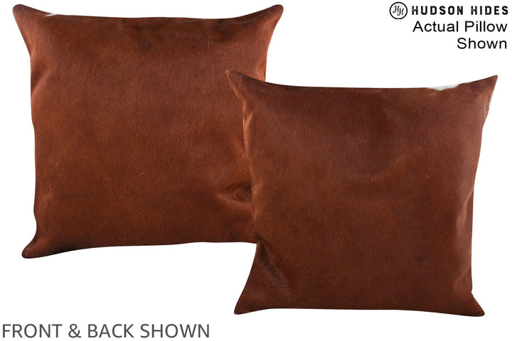 Solid Brown 20"x20" Brazilian Cowhide Pillow #A14990 by Hudson Hides