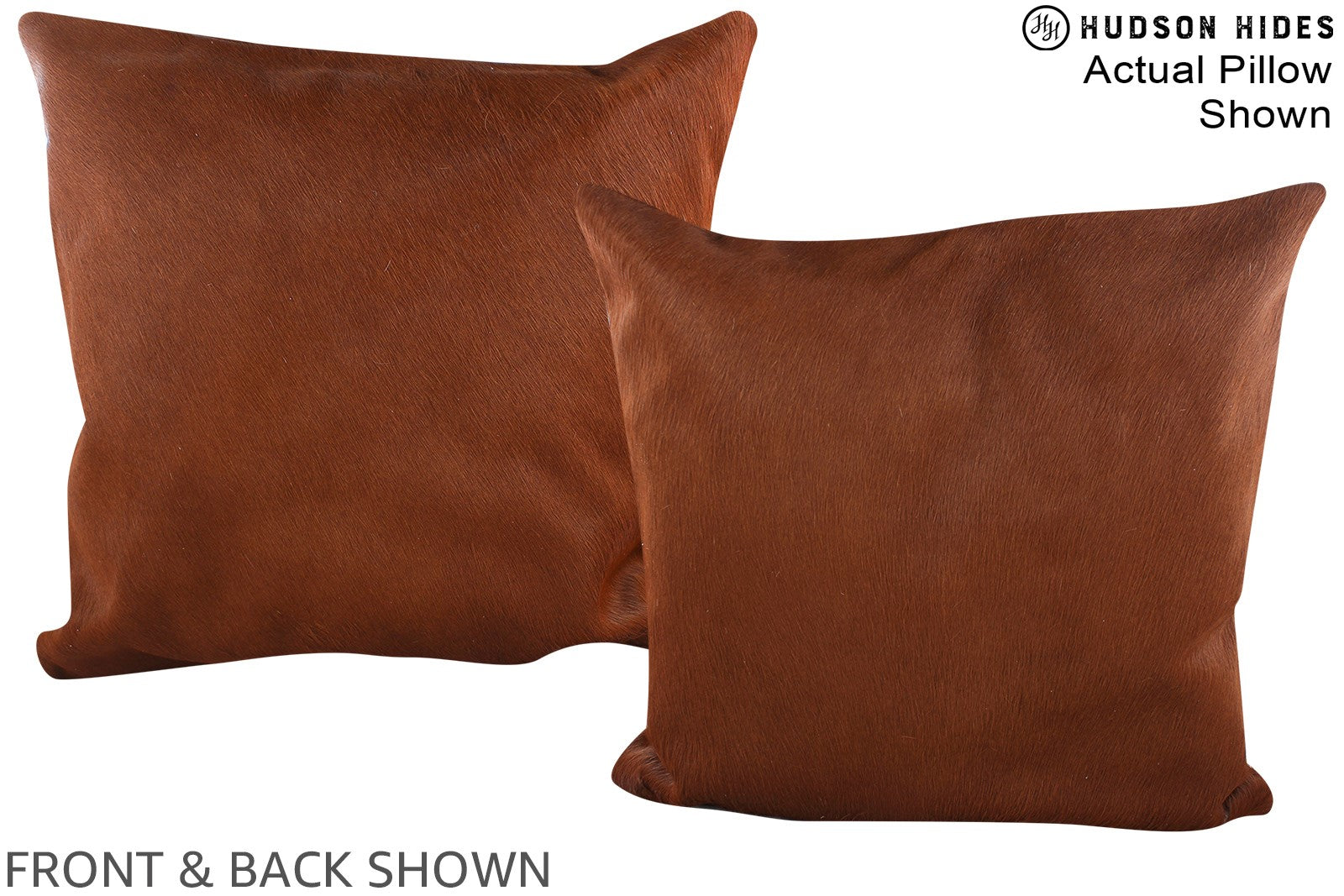 Solid Brown 20"x20" Brazilian Cowhide Pillow A15005 by Hudson Hides