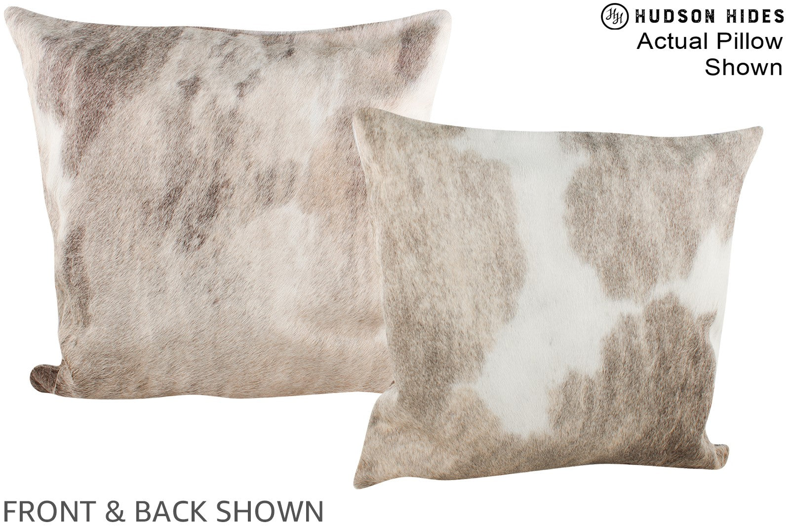 Grey with White 20"x20" Brazilian Cowhide Pillow A15021 by Hudson Hid