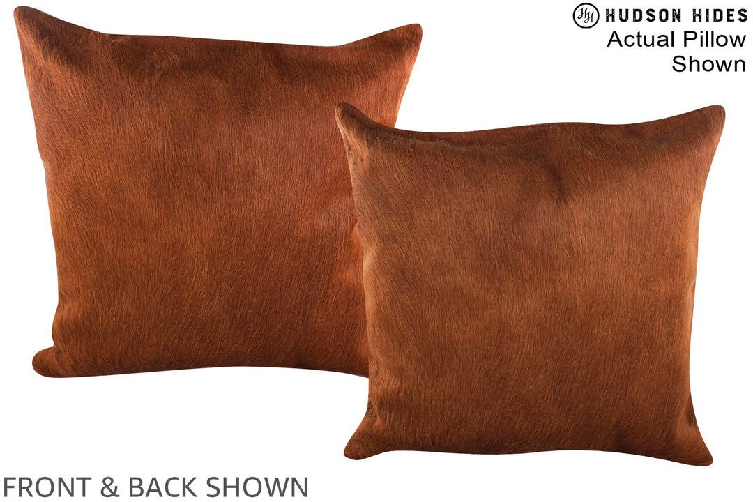 Solid Brown 20"x20" Brazilian Cowhide Pillow #A15109 by Hudson Hides