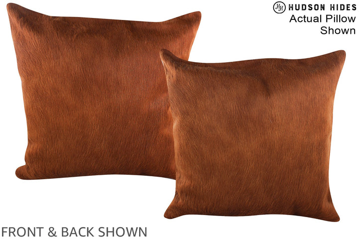 Solid Brown 20"x20" Brazilian Cowhide Pillow #A15109 by Hudson Hides